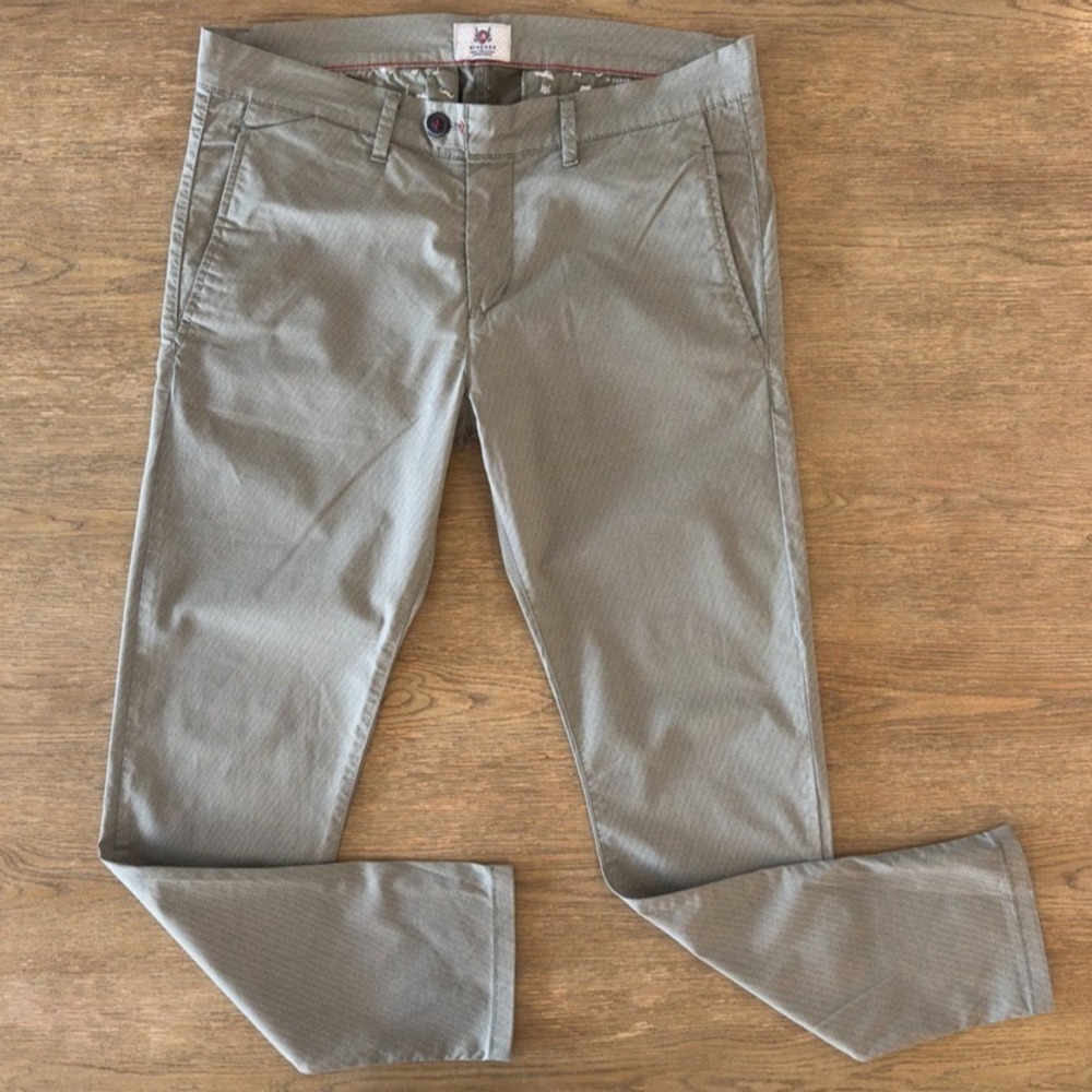 ARAGAZA Limited Edition Herringbone Twill Chino Pants-Stretch-Grey-Sz US 34x32